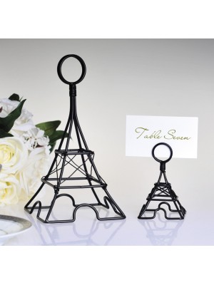 Small Black Eiffel Tower Card Holder, 3.5" Tall