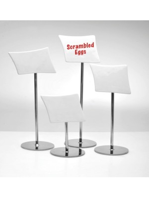 Chrome Stand w/ Ceramic Sign, 12.5" Tall