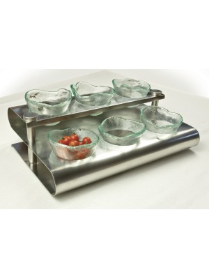 15.25" x 10" Stainless Steel "S" Shaped Condiment Rack, 4.5" tall (fits GLRDBWL-04)