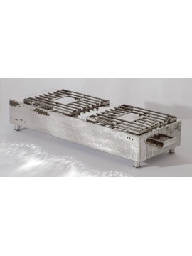 Pounded Stainless Steel Double Burner Cover