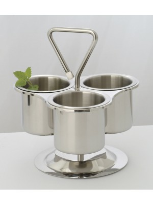 10" Stainless Steel Lazy Susan w/ 3 rings, 10" tall (fits SSLSB-01)  bowls sold seperatly