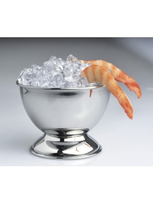 16 oz. Stainlees Steel Bowl w/ Pedestal, 5" dia., 3.75" tall