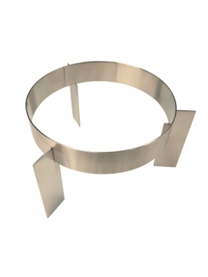 Stainless steel , 18/8 round riser, with banded legs,satin finish,Ring ID 10" 7" h Stainless steel , 18/8 round riser, with banded legs,satin finish,Ring ID 10" 7" h