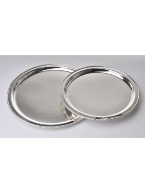 15" Stainless Steel Round Tray w/ Mirror Finish.