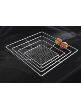 11.75" Square Chrome Wire Basket w/ Mesh Bottom, 6" Bottom, 2.125" Deep