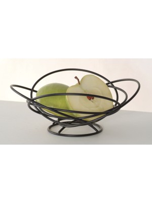 8.5" Intercircle Black Wire Basket w/ Wire Base, 3.5" Deep