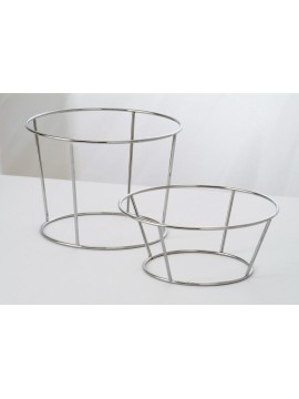 Chrome Wire Plate Holder, 9.5" top dia., 6.75" bottom dia., 4" tall
