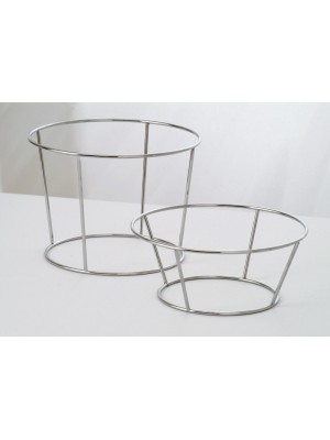 Chrome Wire Plate Holder, 9.5" top dia., 6.75" bottom dia., 4" tall Chrome Wire Plate Holder, 9.5" top dia., 6.75" bottom dia., 4" tall