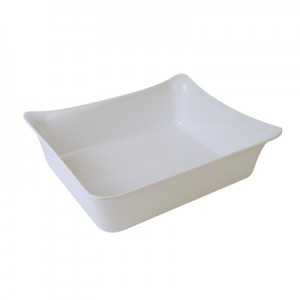 White Melamine 1/2 Size Fleur Crock  w/SF 4L White Melamine 1/2 Size Fleur Crock  w/SF 4L