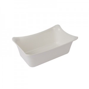 White Melamine 1/4 Size Fleur Crock   w/SF 2L White Melamine 1/4 Size Fleur Crock   w/SF 2L