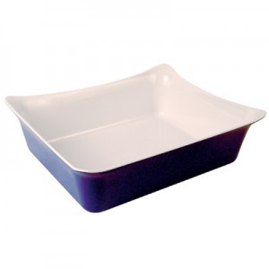 Blue/White 1/2 Sz Melamine Fleur Crock  w/SF 4L