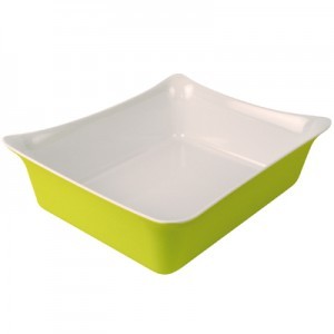 Lime Green/White 1/2 Sz Melamine Fleur Crock