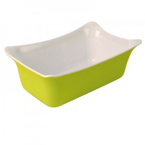 Lime Green/White 1/4 Sz Melamine Fleur Crock