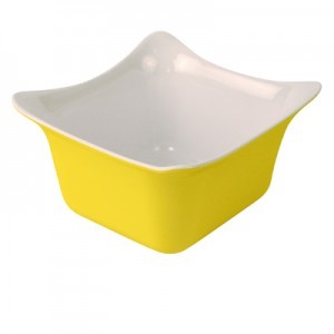 Yellow/White Fleur 1/6 Sz Melamine Crock SF 1L Yellow/White Fleur 1/6 Sz Melamine Crock SF 1L