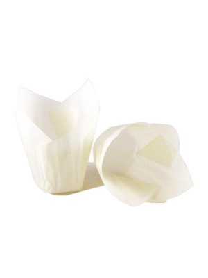 4" x 4" Food-Safe Tulip Inserts, White, 1000 pieces./cs. 4" x 4" Food-Safe Tulip Inserts, White, 1000 pieces./cs.