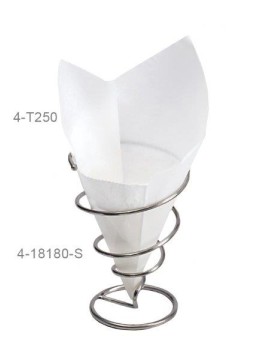 7" x 7" Food-Safe Double-Open Bag / Wire Cone Basket Liner / Deli Wrap, White, 250 pieces./cs.
