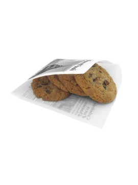 5.5" x 5.5" Food-Safe Double-Open Bag / Wire Cone Basket Liner / Deli Wrap, French Newsprint White, 2000 pieces./cs.