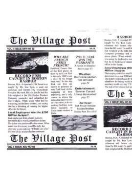 7" x 7" Food-Safe Double-Open Bag / Wire Cone Basket Liner / Deli Wrap, Village Post Newsprint White, 2000 pieces./cs.