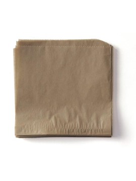 7" x 7" Food-Safe Double-Open Bag / Wire Cone Basket Liner / Deli Wrap, Brown, 2000 pieces./cs.