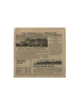 7" x 7" Food-Safe Double-Open Bag / Wire Cone Basket Liner / Deli Wrap, Honolulu Newsprint Brown, 2000 pieces./cs.