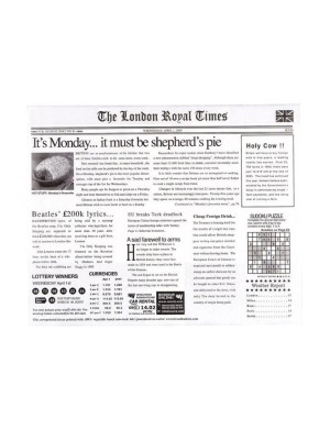 15" x 12" Food-Safe London Newsprint Liner, White, 1000 pieces./cs.