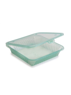 9'' x 9'' Flat Top Single Entrée Food Container, 3.5" deep 9'' x 9'' Flat Top Single Entrée Food Container, 3.5" deep