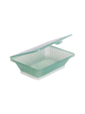 9" x 6.5" Flat Top Half Size Food Container, 2.5" deep